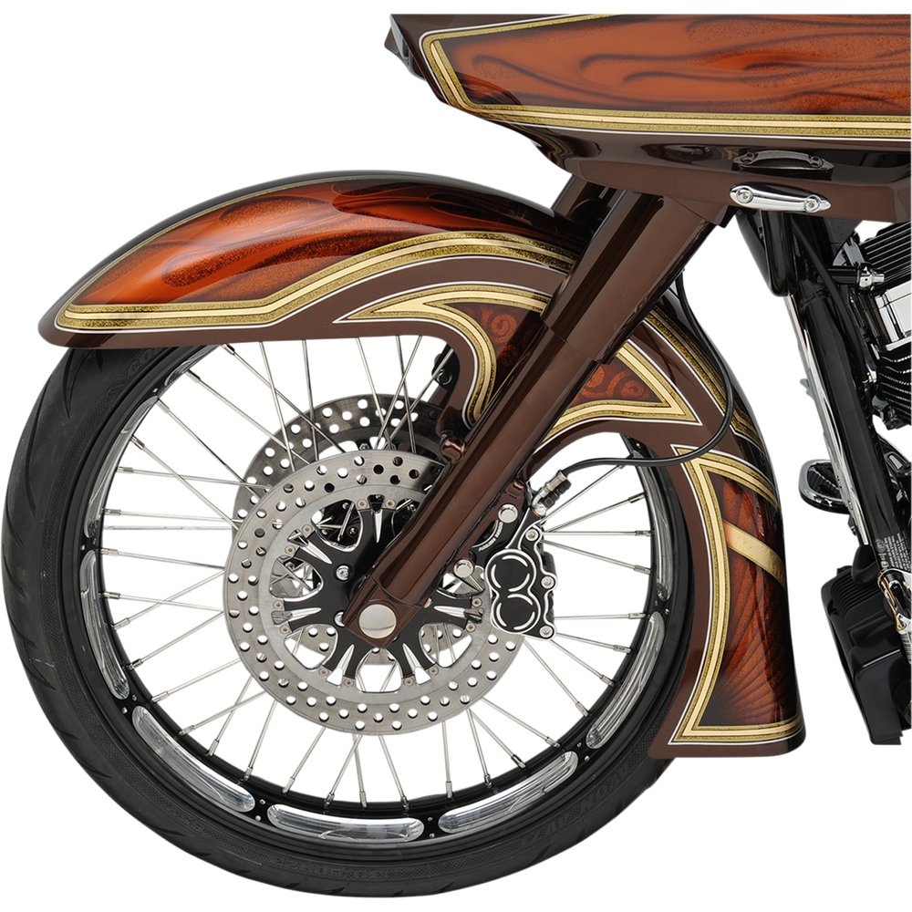 KLOCK WERKS Level Front Fender Kit - For Raked Trees - Black - Steel - 23" KWF-01-0249