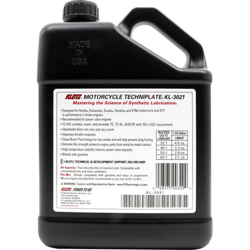 KLOTZ OIL TC-W 3? 2-Stroke Engine Oil - 1 US gallon KL-3021