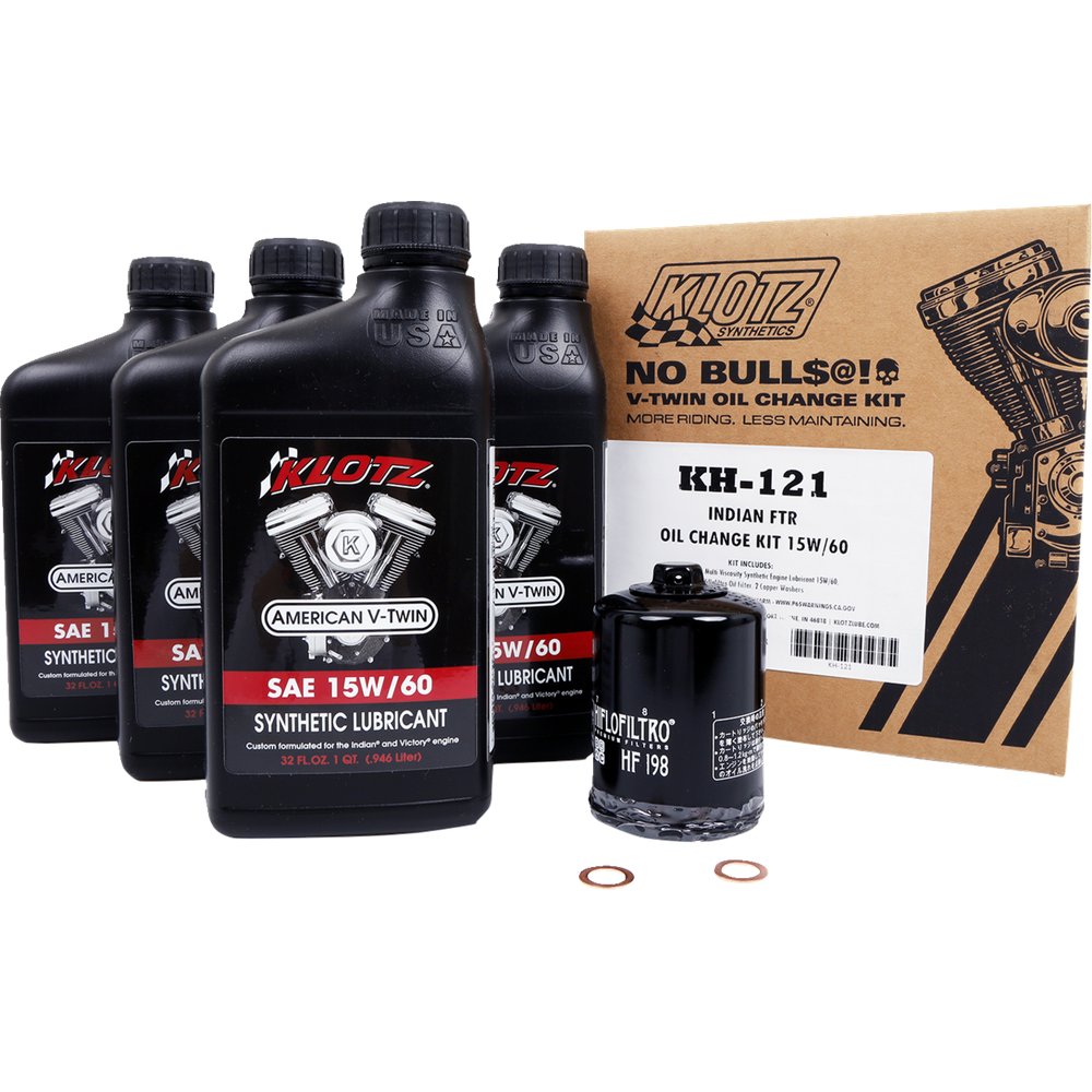 KLOTZ OIL Oil Change Kit - Indian FTR - 15W-60 KH-121