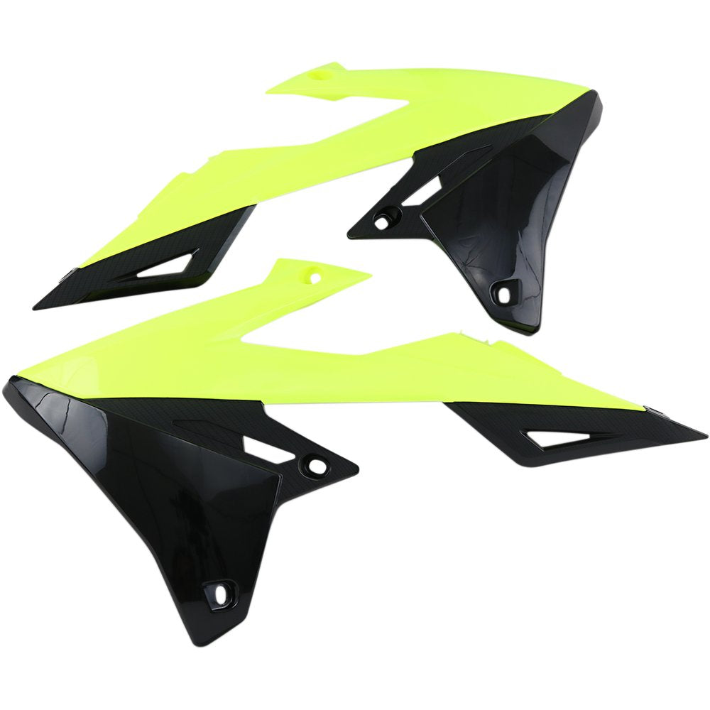 UFO Radiator Shrouds - Black/Fluorescent Yellow SU04941-DFLUU