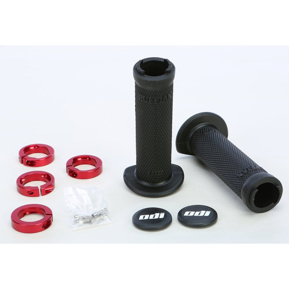 Atv Ruffian Lockon Grip 130mm Black/Red