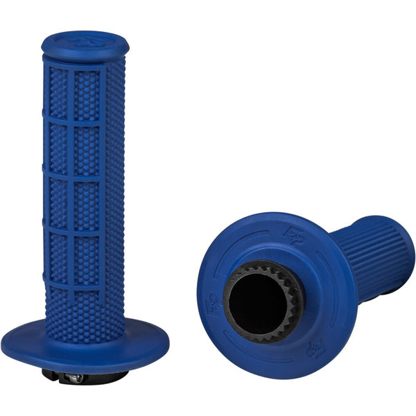 Fire Power Control Mx Lock On Grips Blue Half Waffle