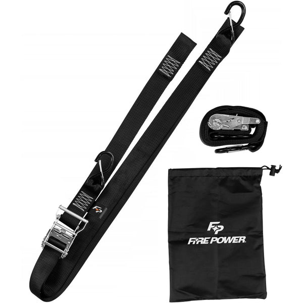 Fire Power 2" Tie Down Ratchet W/Soft Tie 8' Long Black 2/Pk