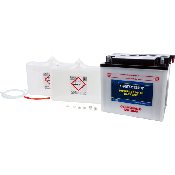 Fire Power Battery W/Acid C60 N24al B 12v Heavy Duty