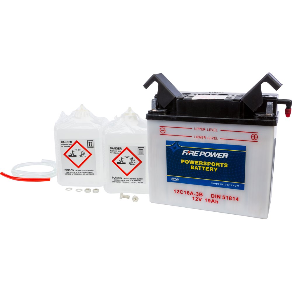 Battery W/Acid 12c16a 3b 12v