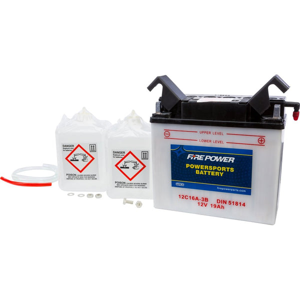 Fire Power Battery W/Acid 12c16a 3b 12v
