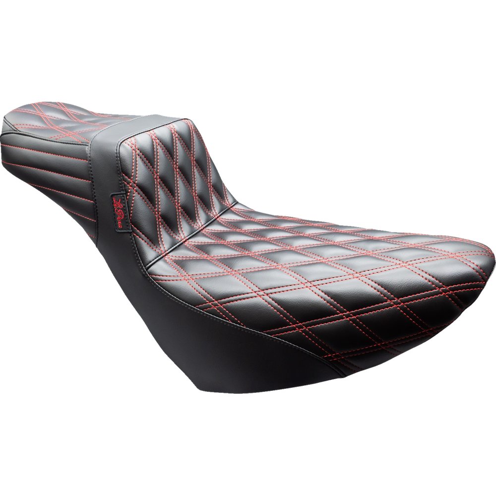 LE PERA Tailwhip Daddy Long Legs Seat - Black - Double Diamond - Red Stitch - FL/FX '18-'25 LYR-580DLDD-R01