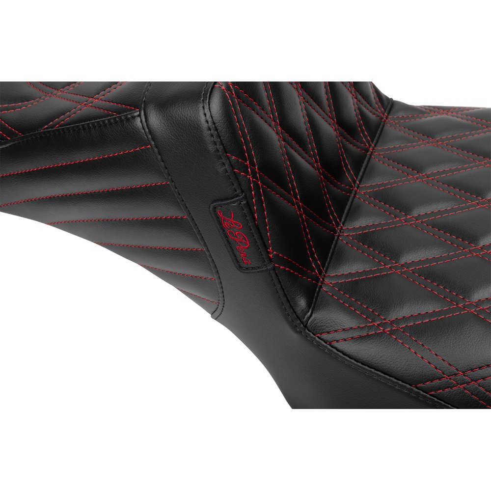 LE PERA Tailwhip Daddy Long Legs Seat - Red Double Diamond Stitch - FLH/FLT '23-'24 LV-587DLDD-R01