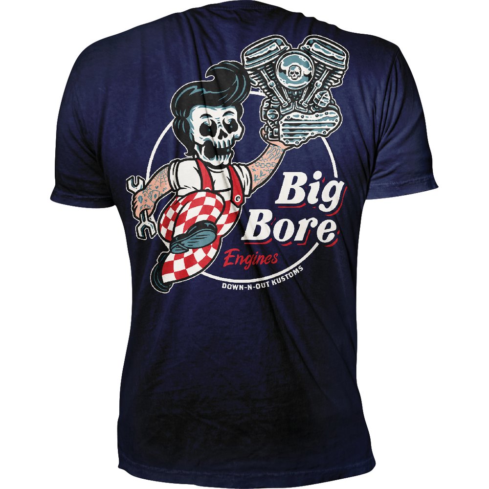 LETHAL THREAT Down-N-Out Big Bore T-Shirt - Navy - Medium DT10048M