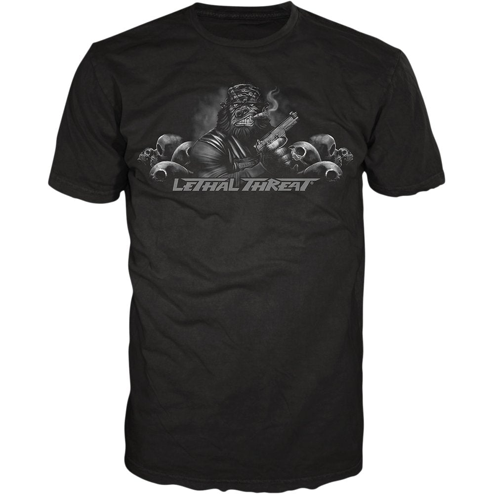 LETHAL THREAT Pistol Packing Gorilla T-Shirt - Black - Large LT20732L