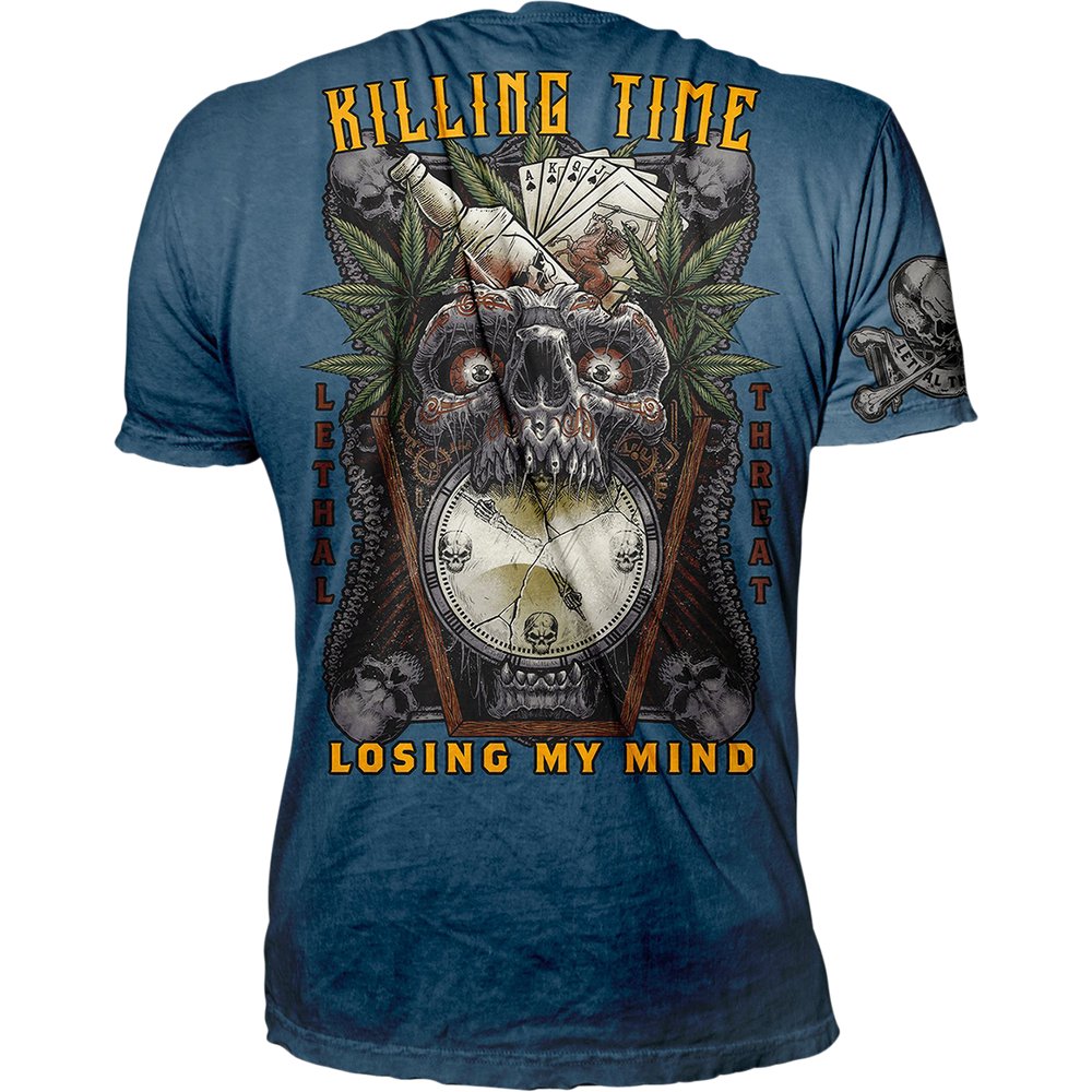 LETHAL THREAT Killing Time T-Shirt - Blue - 4XL VV40175-4XL