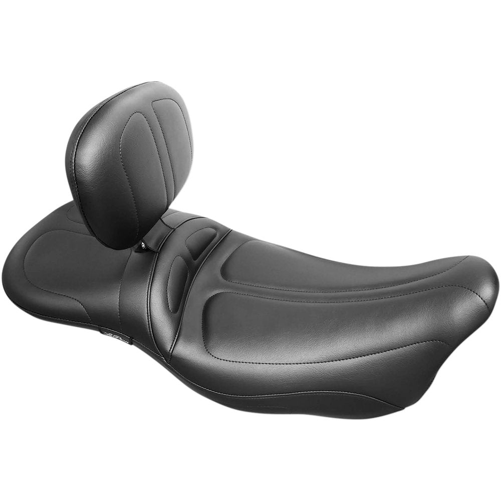 LE PERA Maverick Daddy Long Legs Seat - With Backrest - Black - Stitched - FL '08-'23 LK-957DLTBR