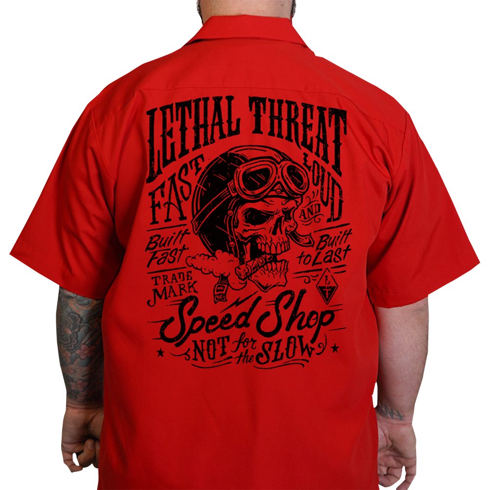 LETHAL THREAT Not for the Slow Skull Shop Shirt - Red - Medium DG60162M