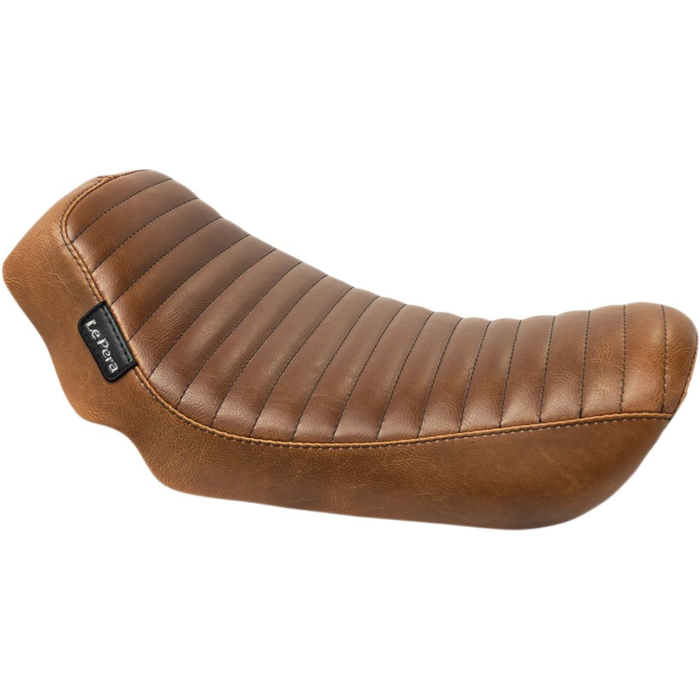 LE PERA Streaker Solo Seat - Pleated - Brown - Dyna '06-'17 LK-351PTTDV