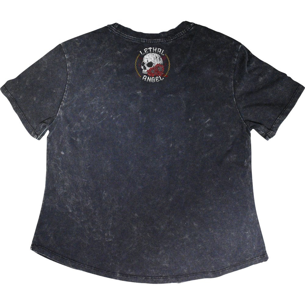 LETHAL THREAT Women's Unleashed Skull T-Shirt - Gray - Medium LA70208M