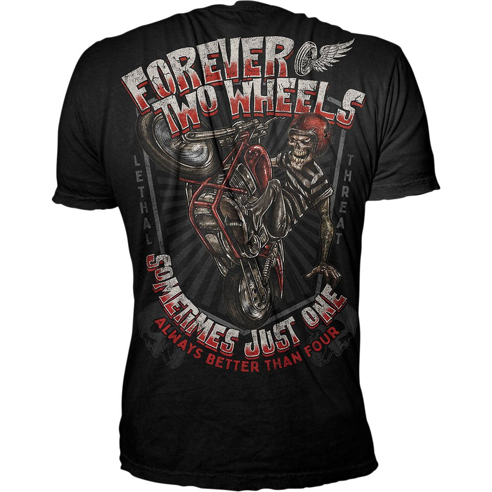 LETHAL THREAT Forever Two Wheels T-Shirt - Black - 5XL LT20898-5XL