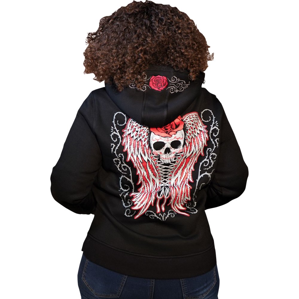 LETHAL THREAT Women's Skulls and Thorns Pullover Hoodie - Black - 1XL HD84071-1X