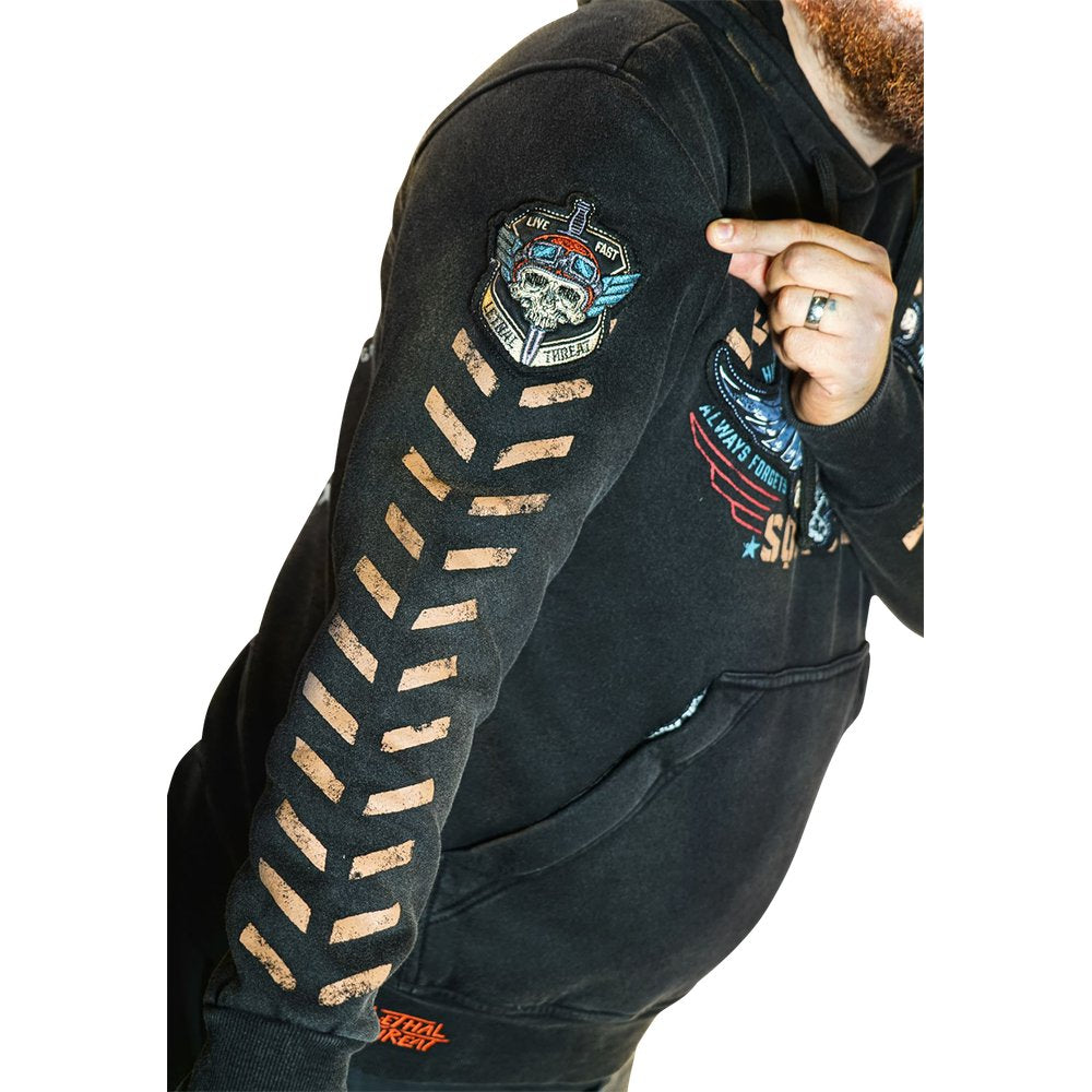 LETHAL THREAT Flight and Fight Hoodie - Black - 2XL HD84076XXL