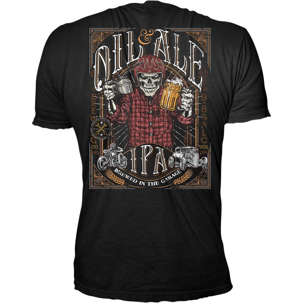 LETHAL THREAT Oil & Ale T-Shirt - Black - Large LT20739L