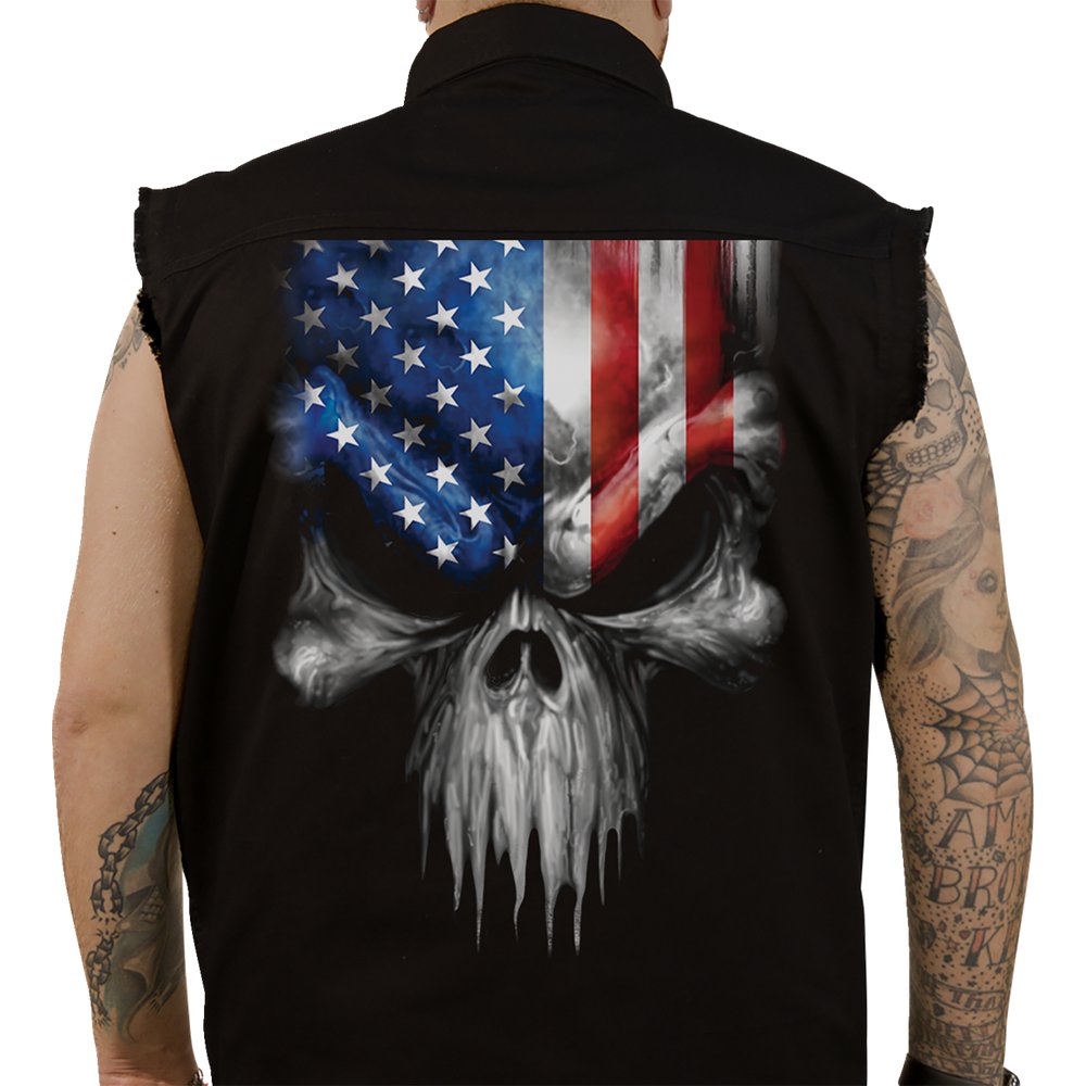LETHAL THREAT USA Skull Melt Sleeveless Shirt - Black - XL CO60213XL
