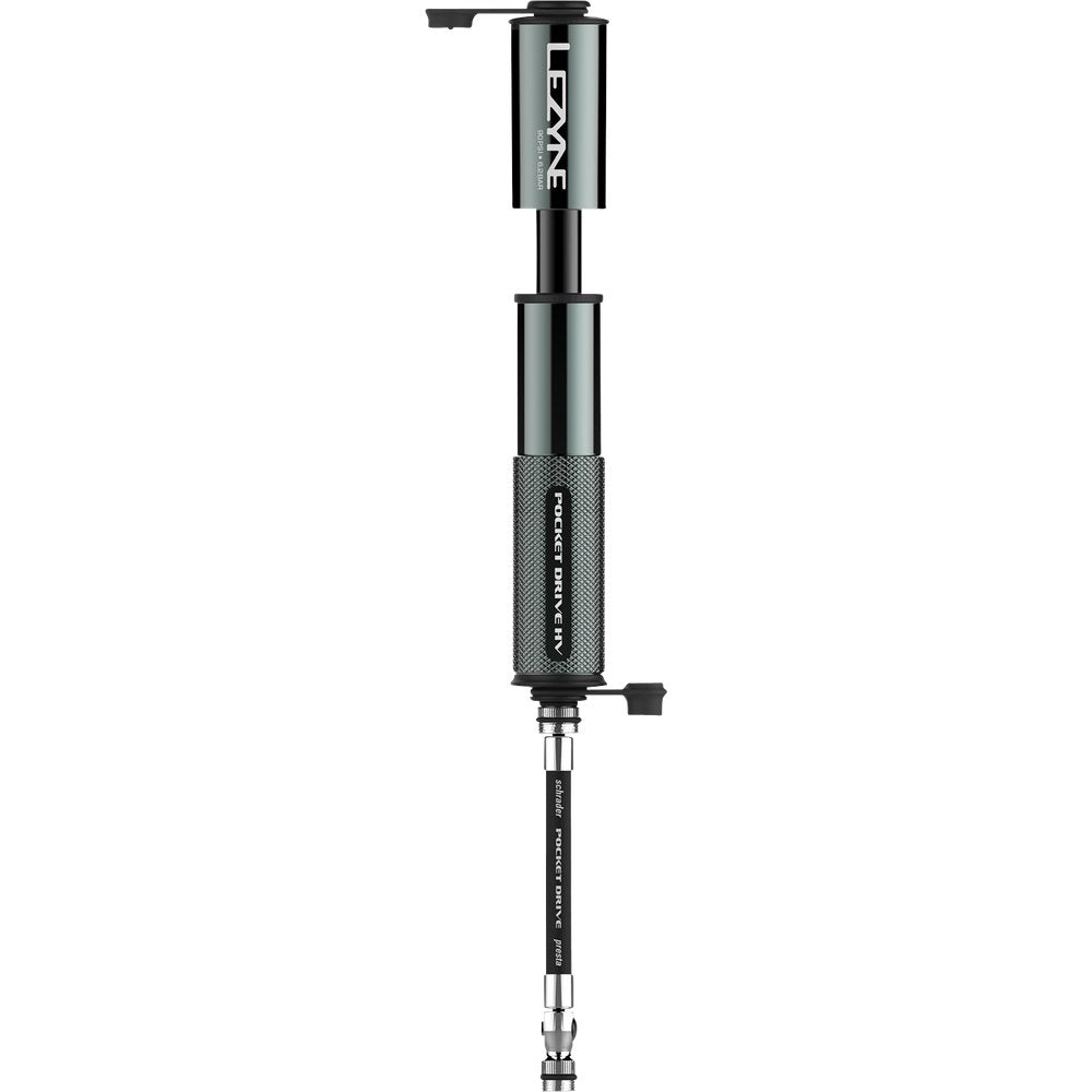 LEZYNE Pocket Hand Pump - High-Volume - Gloss Gray 1MPPKDRHVV119