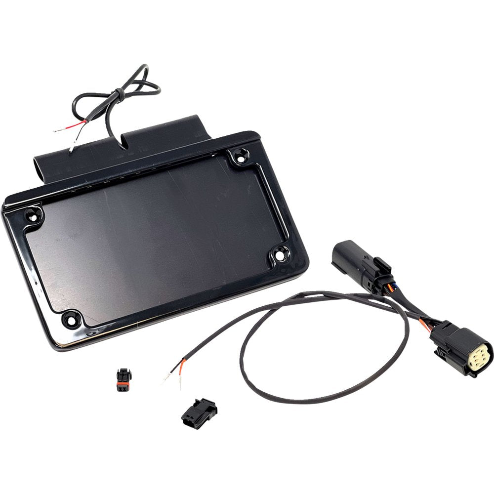 NAMZ Saddlebag Tag Holder w/ Illuminated License Plate Frame - '10 FLHX NIBTH-B02