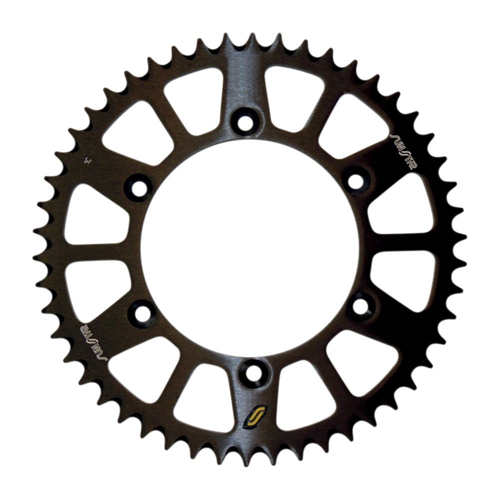 SUNSTAR SPROCKETS Rear Sprocket - 51 Tooth - Honda/Yamaha - Works/Black 5-359251BK