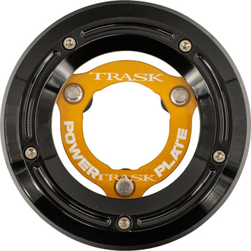 TRASK Derby Cover with Power Plate - Black/Gold - Kit - '18-'25 Softail TM-0052-BK-GD