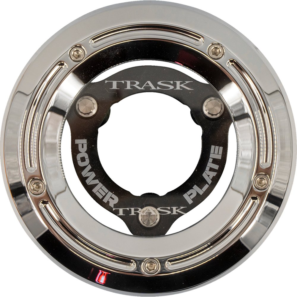 TRASK Derby Cover with Power Plate - Chrome/Black - Kit - '18-'25 Softail TM-0052-CH-BK