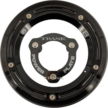 TRASK Derby Cover with Power Plate - Black - Kit - '17-'25 Harley-Davidson TM-0051-BK-BK