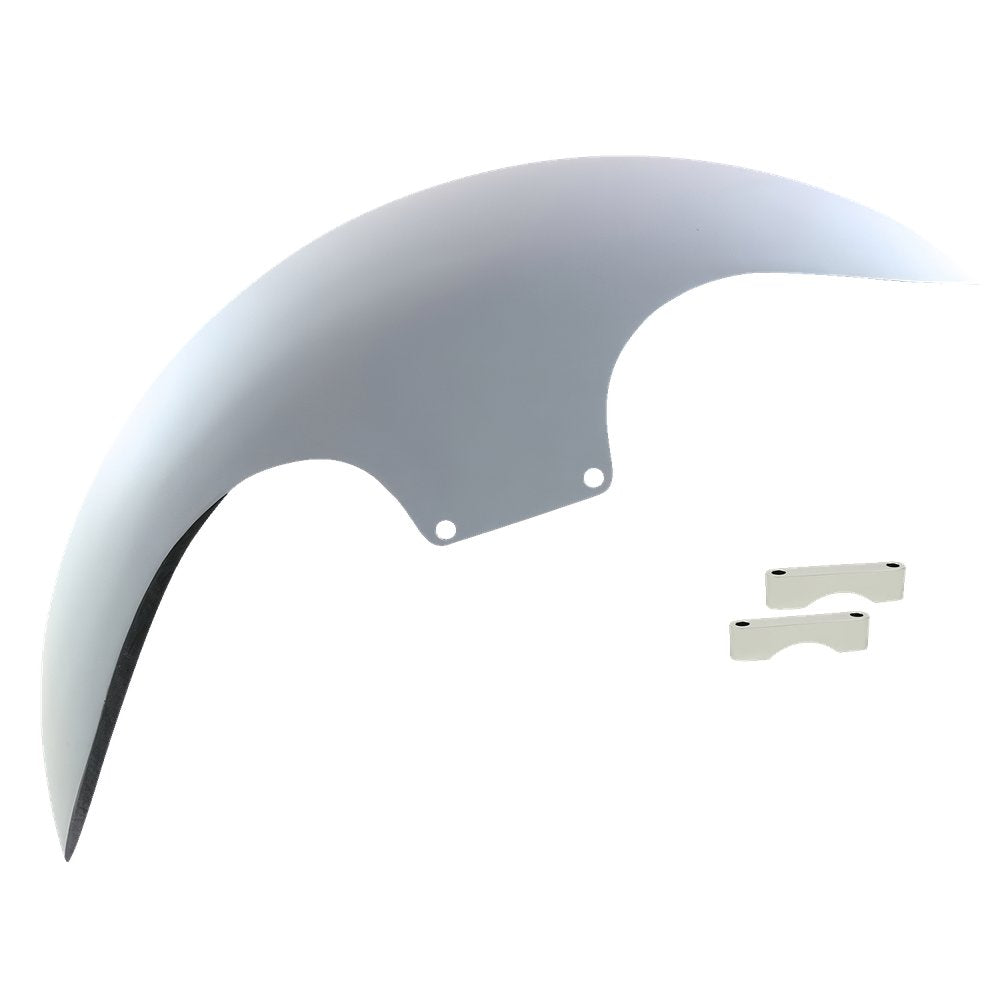 PAUL YAFFE BAGGER NATION Cafe Front Fender - 19" - Chrome Spacers PYO:CAFE-19-13E-C-C