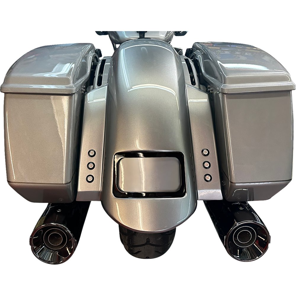 PAUL YAFFE BAGGER NATION Short Rear Fender - Sport - With Black Plate Frame - 3 Sets of Thunder Bolts RF-SS-3-THNDR-BLT-B