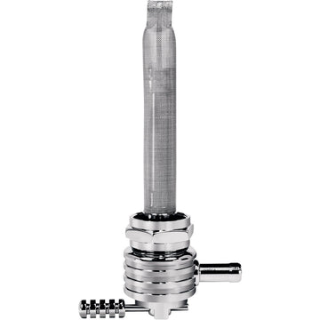PINGEL Round Fuel Valve - Finned Chrome - 22 mm 6311-CRF