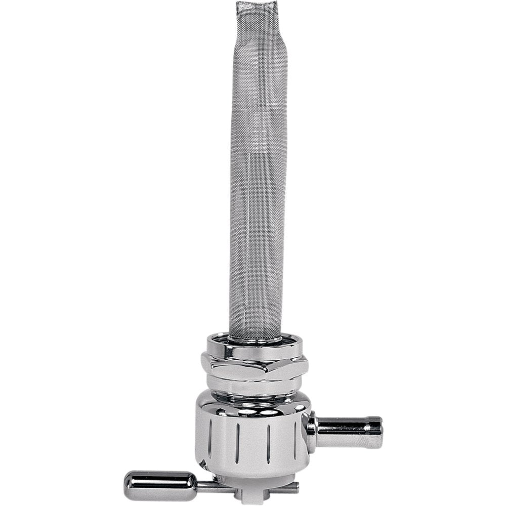 PINGEL Round Fuel Valve - Grooved Chrome - 22 mm 6311-CG