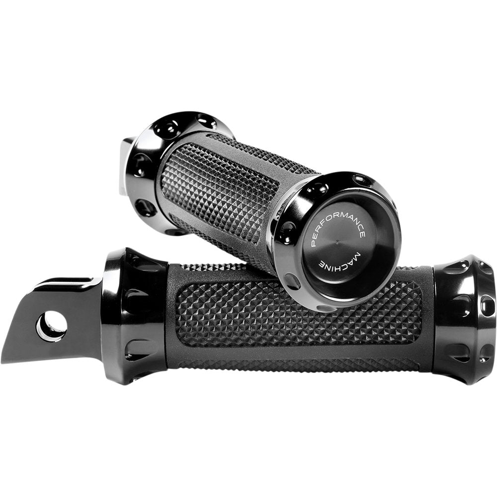 PERFORMANCE MACHINE (PM) Overdrive Foot Pegs - Driver - Black - FL/FX 0035-1243M-B