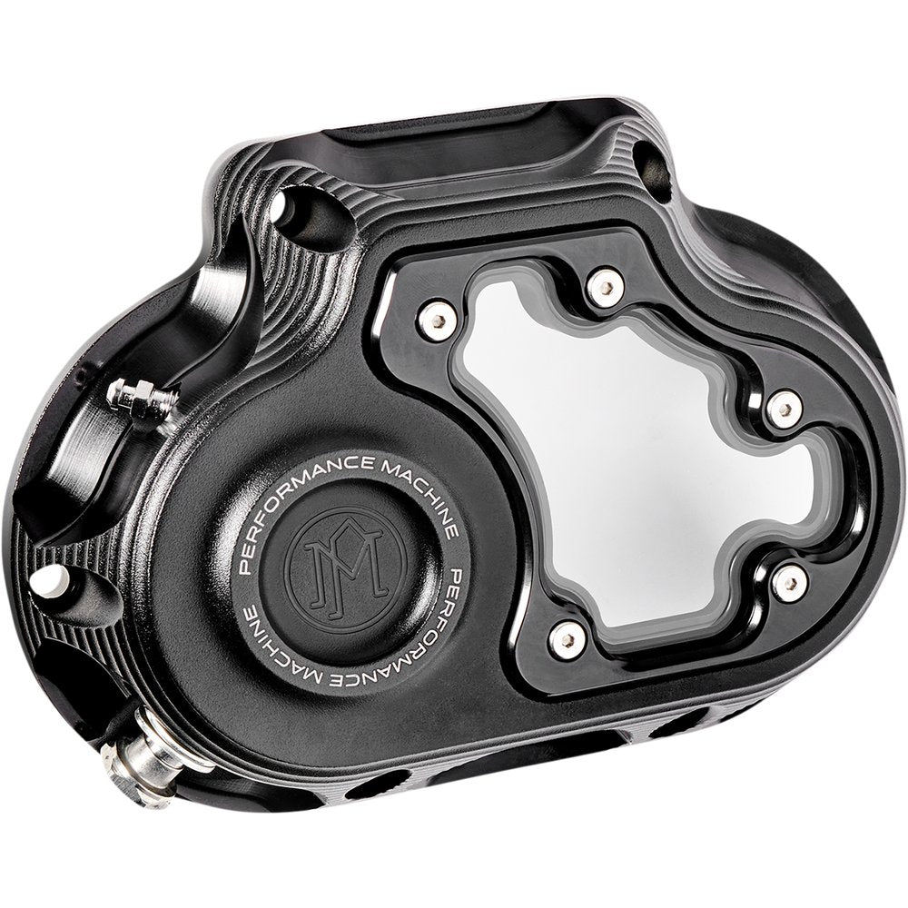 PERFORMANCE MACHINE (PM) Transmission Cover - Black Ops* - Hydraulic - Touring 0177-2080M-SMB