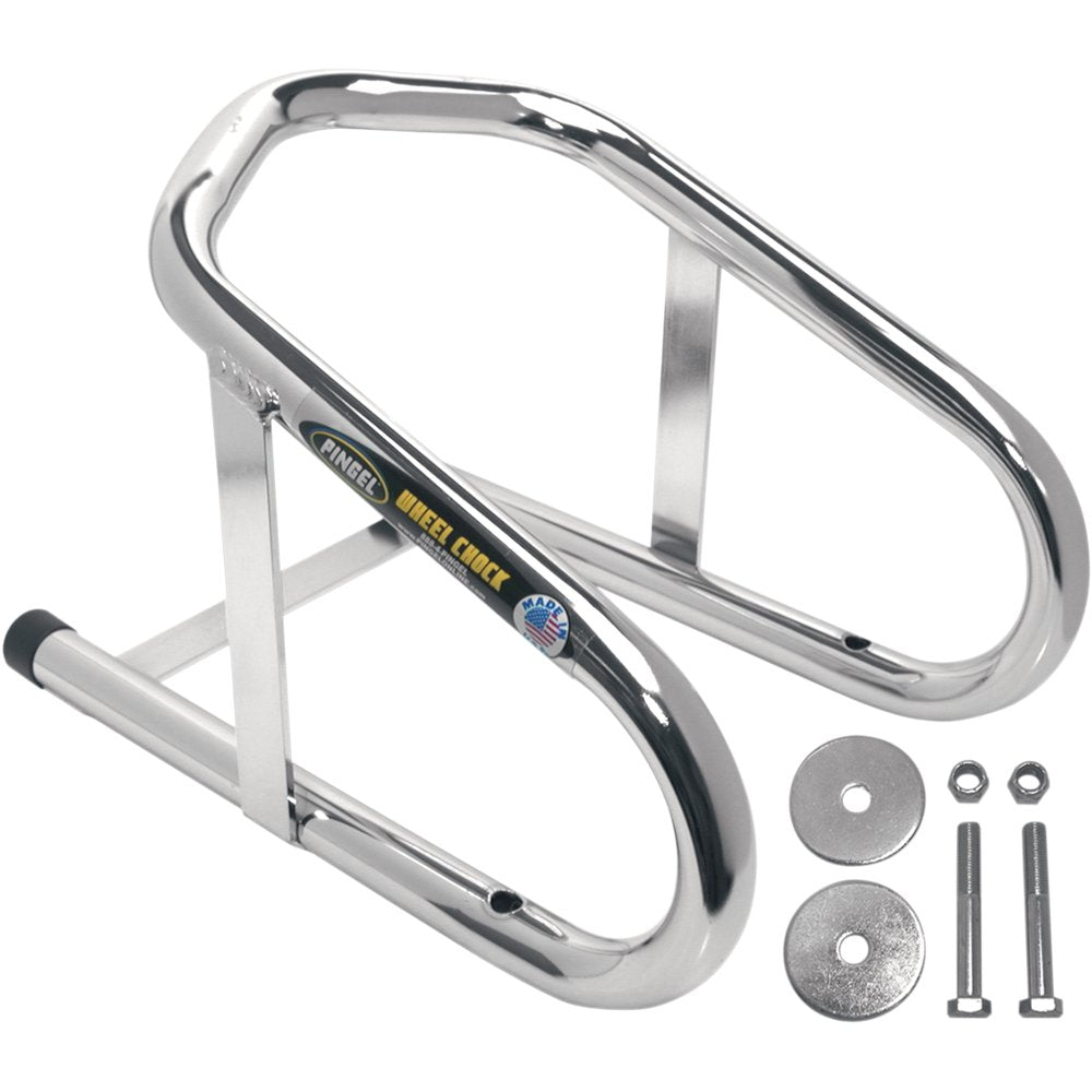 PINGEL Wheel Chock - Permanent - Chrome - 6-1/2" WC65H