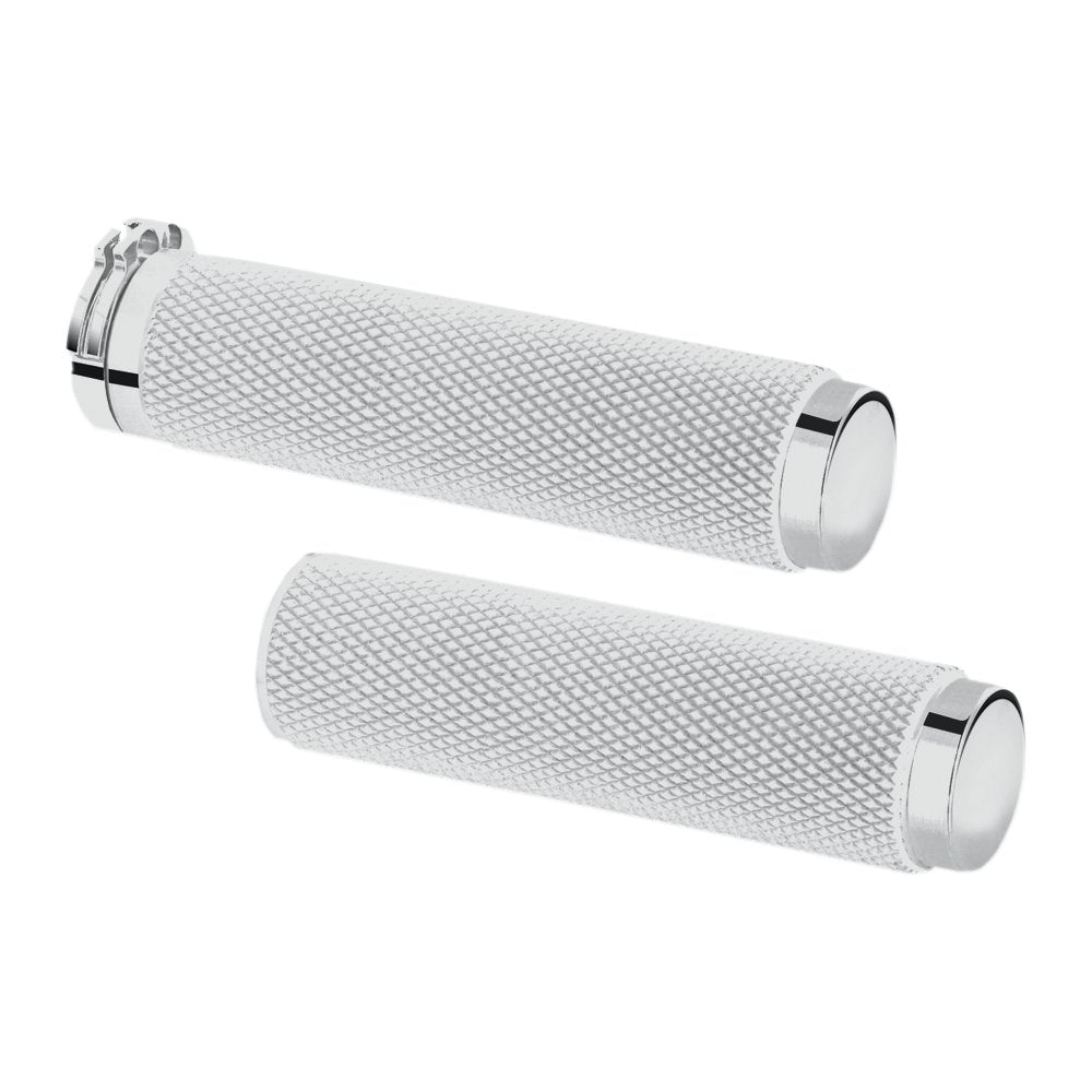 PINGEL Billet Grips - Knurled - Chrome 62196