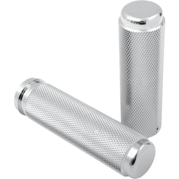 PINGEL Billet Grips - Knurled - TBW - Chrome 62197