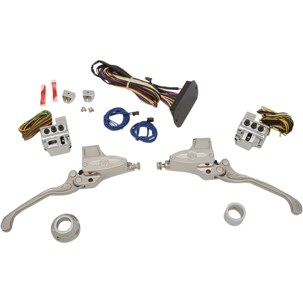 PERFORMANCE MACHINE (PM) CAN-Bus Handlebar Control Kit - Hydraulic - 9/16" Master Cylinder - Chrome 0062-4025-CH