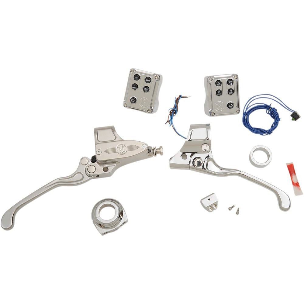 PERFORMANCE MACHINE (PM) Handlebar Control Set - Cable - 9/16" Master Cylinder - Chrome 0062-4021-CH