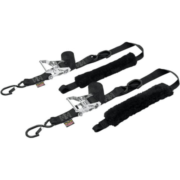 POWERTYE MFG. Deluxe Ratchet Tie-Downs - 1-1/2" x 6-1/2' - Black 30622-S