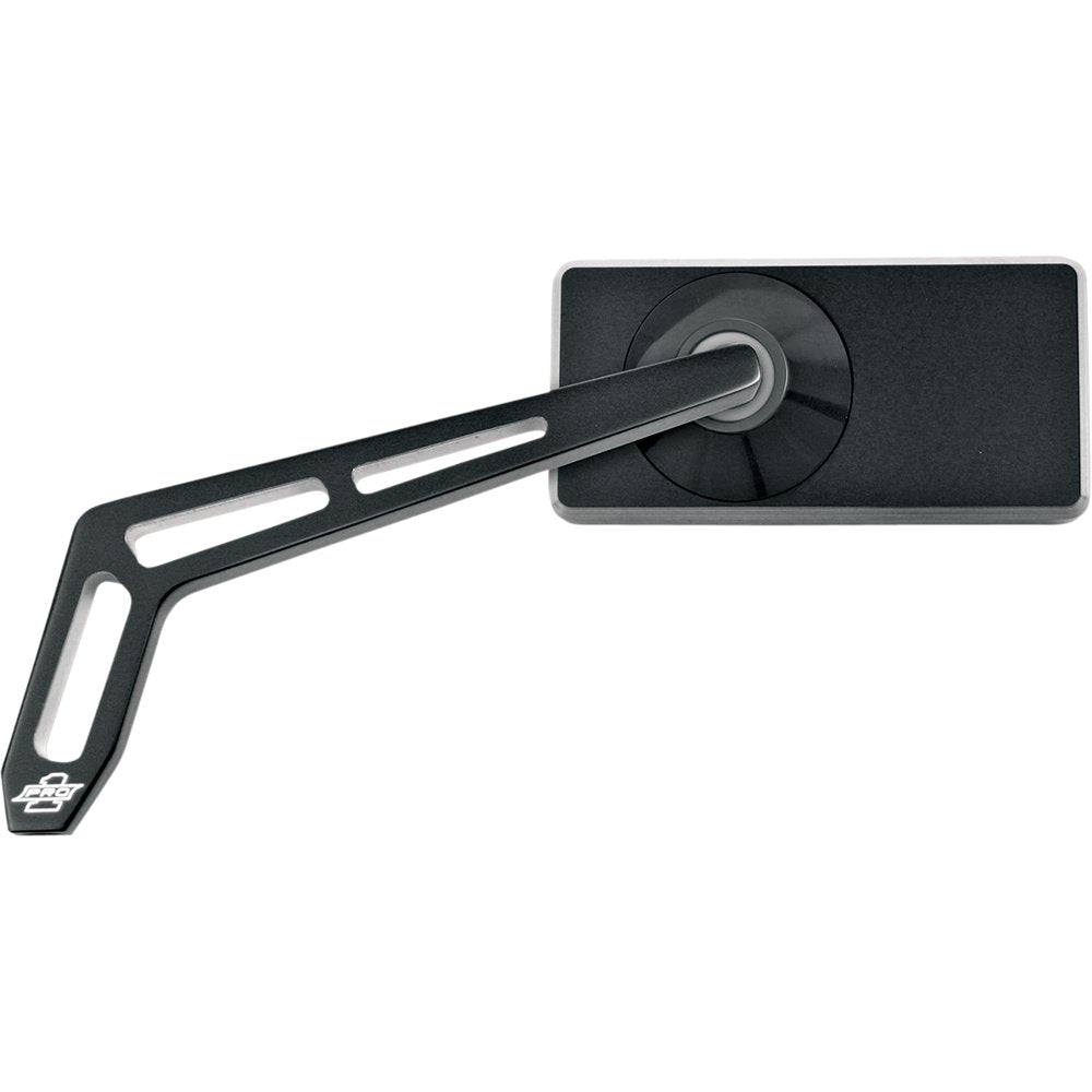 PRO-ONE PERF.MFG. Mirror - Weekend Warrior - Side View - 2 Tone/Cut-Out - Rectangle - Black - Left 102450B