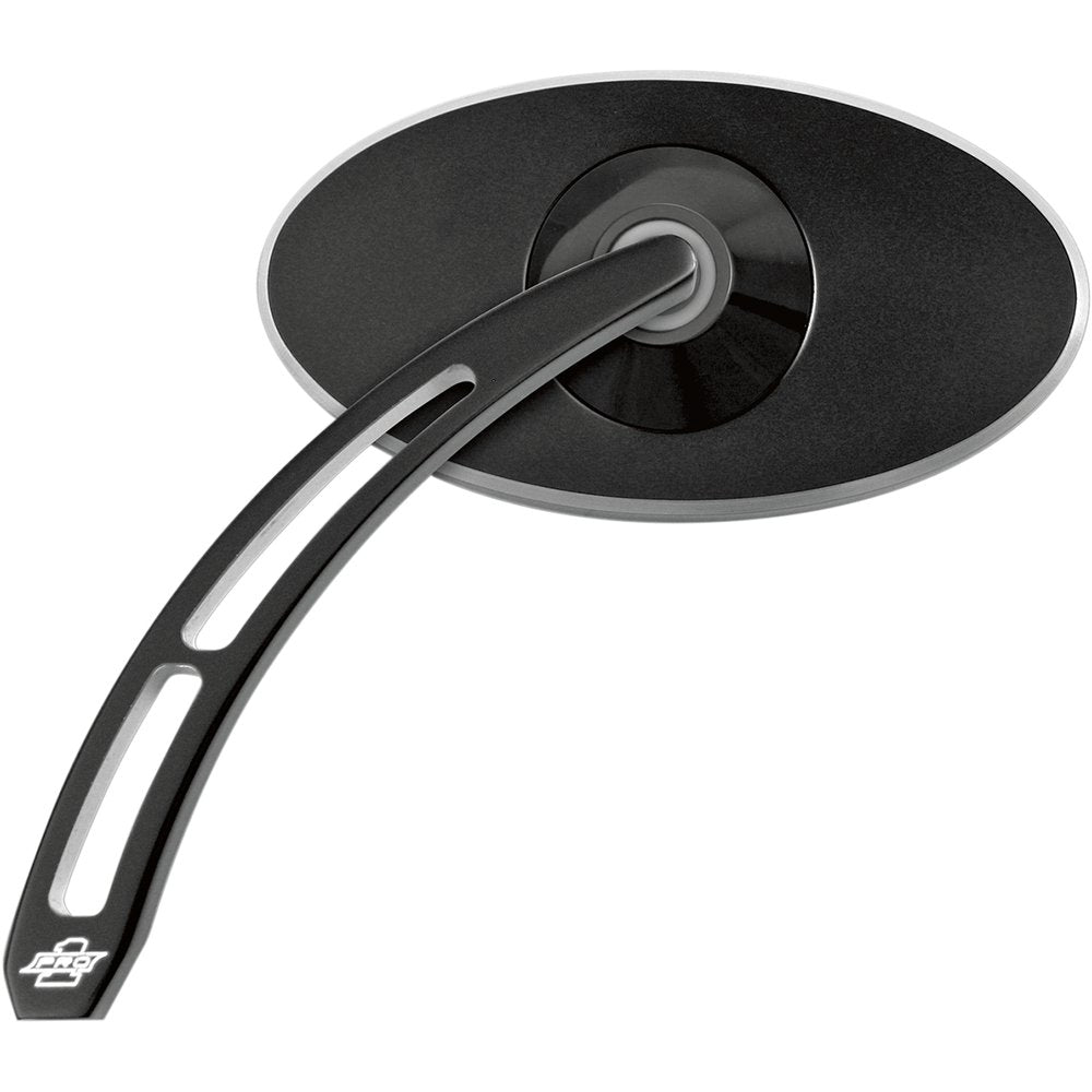 PRO-ONE PERF.MFG. Mirror - Pro Street - Side View - Smooth - Oval - Black - Left 102590B