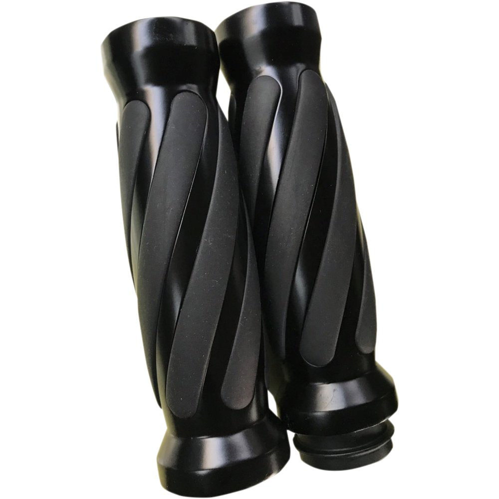 PRO-ONE PERF.MFG. Custom Twisted Rubber Grips - TBW - Black 490011B