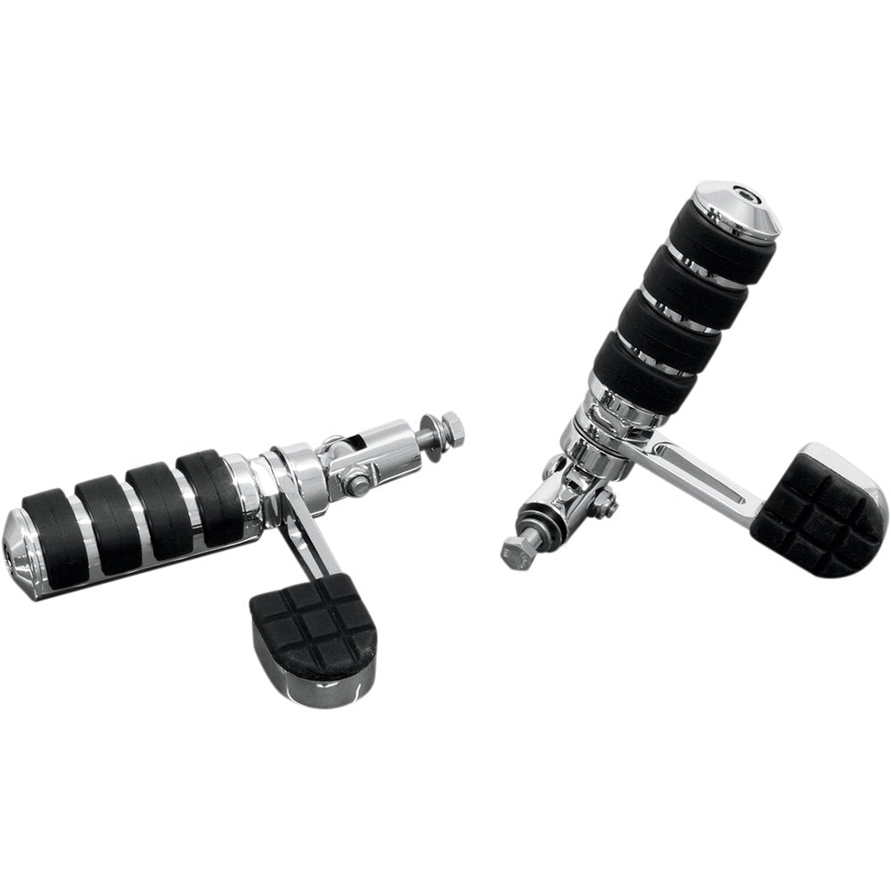 RIVCO PRODUCTS Anti-Vibration Highway Pegs - Chrome - with Heel Rest PEGSHR