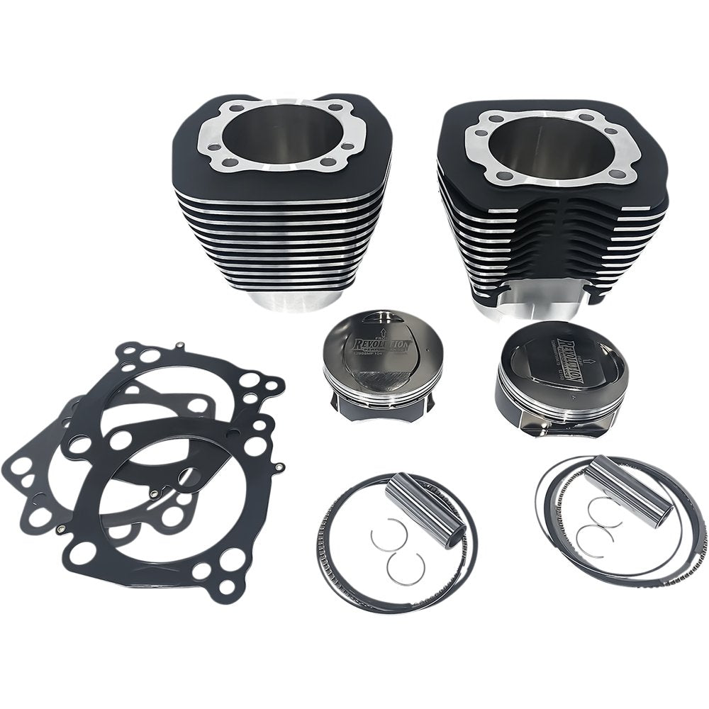 REVOLUTION PERFORMANCE, LLC Cylinder Kit - 124" - Big Bore - Black with Highlighted Fins - Screamin' Eagle 120R Twin Cam RP201-140TM