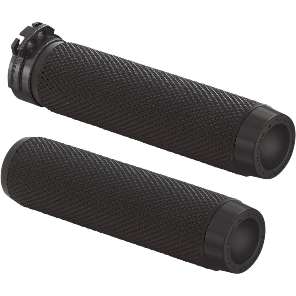 ROUGH CRAFTS Grips - Knurled - Cable - Chrome RC-500-001