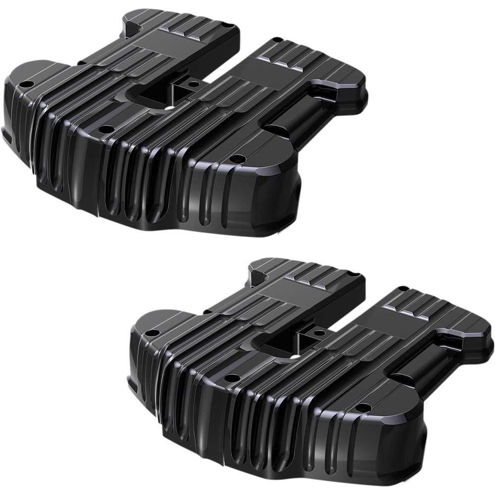 ROUGH CRAFTS Rocker Box Covers - Black - Grooved RC-610-000