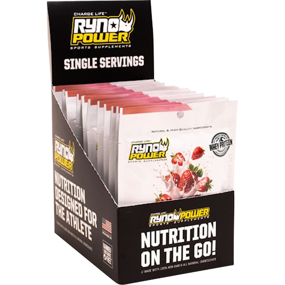 RYNO POWER Strawberry Protein - Caddy - 12 Pack SMP-BOX12-STRAW